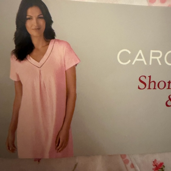 Midnight by Carole Hochman Pink and White Floral Chemise & Robe Set - Picture 6 of 7